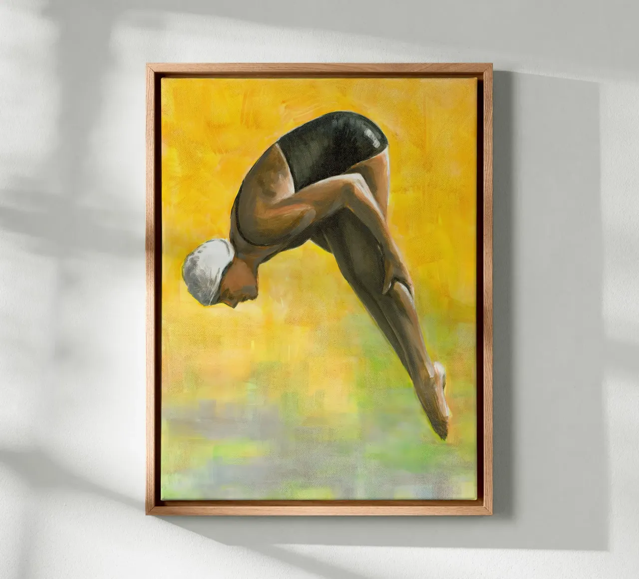 Duiker op geel - Sarah Morrissette canvas met Baklijst van Rachelwhell