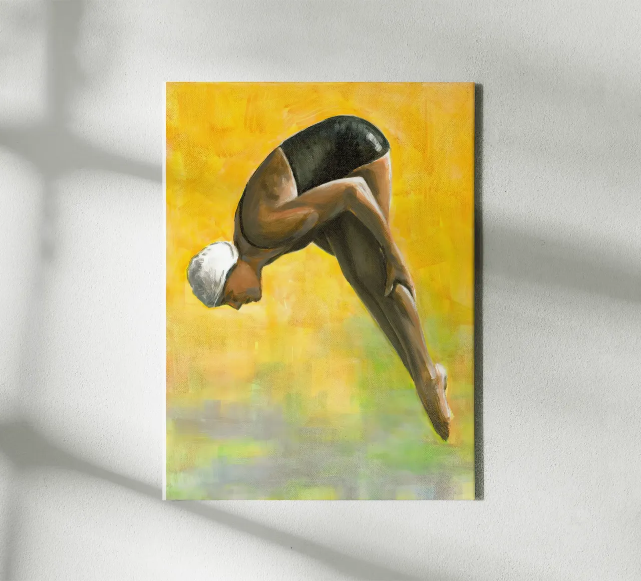 Duiker op geel - Sarah Morrissette canvas met Baklijst van Rachelwhell