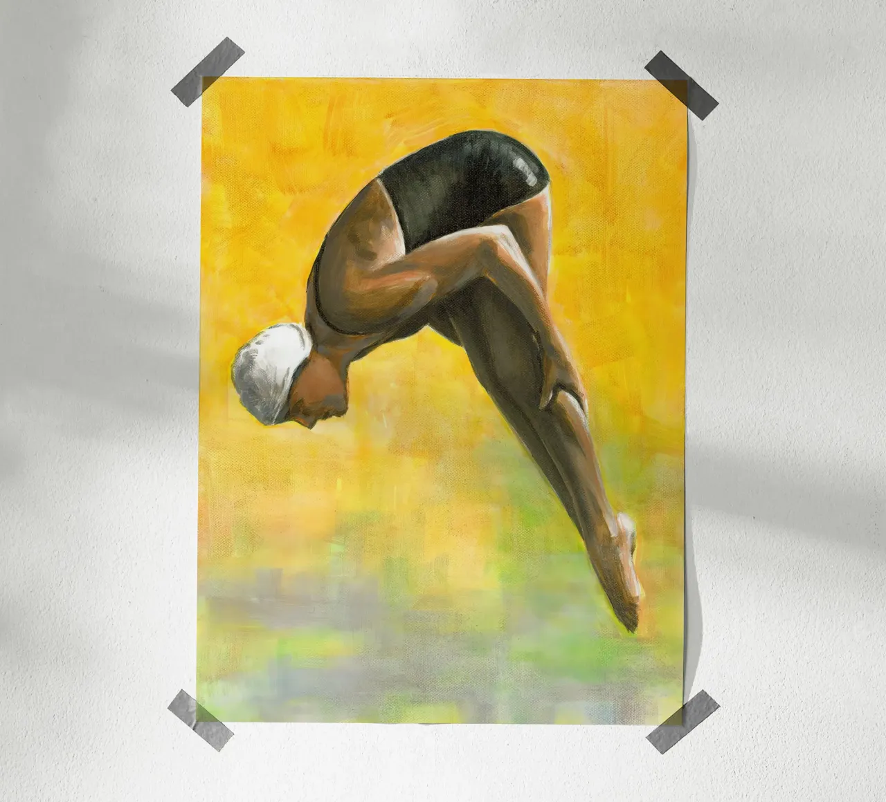 Plongeur sur le jaune - Sarah Morrissette poster de Rachelwhell