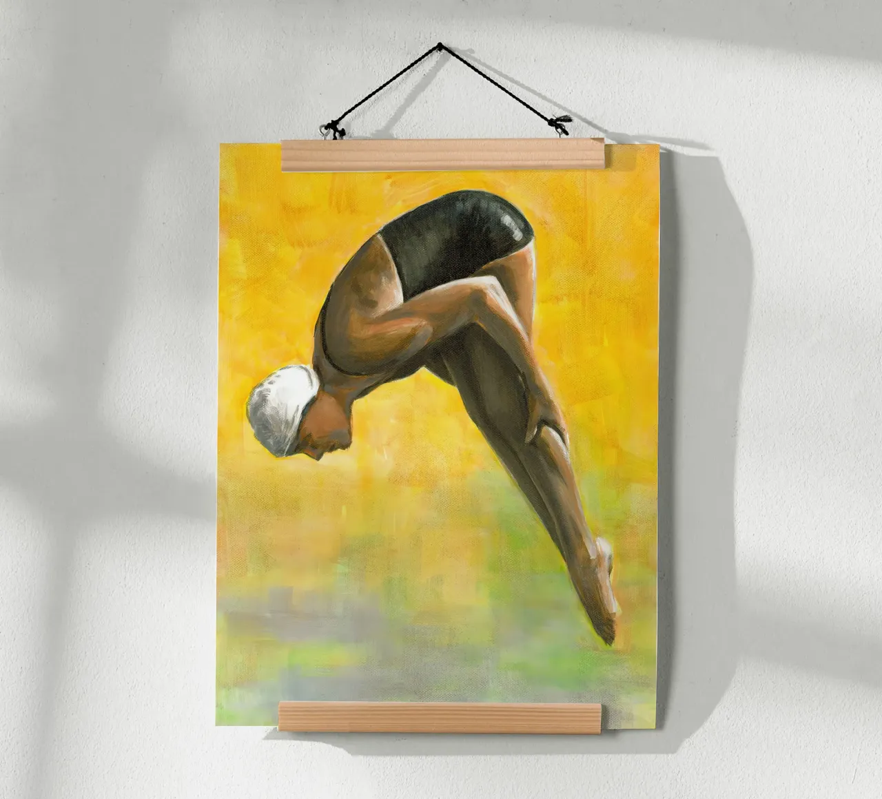 Plongeur sur le jaune - Sarah Morrissette poster de Rachelwhell