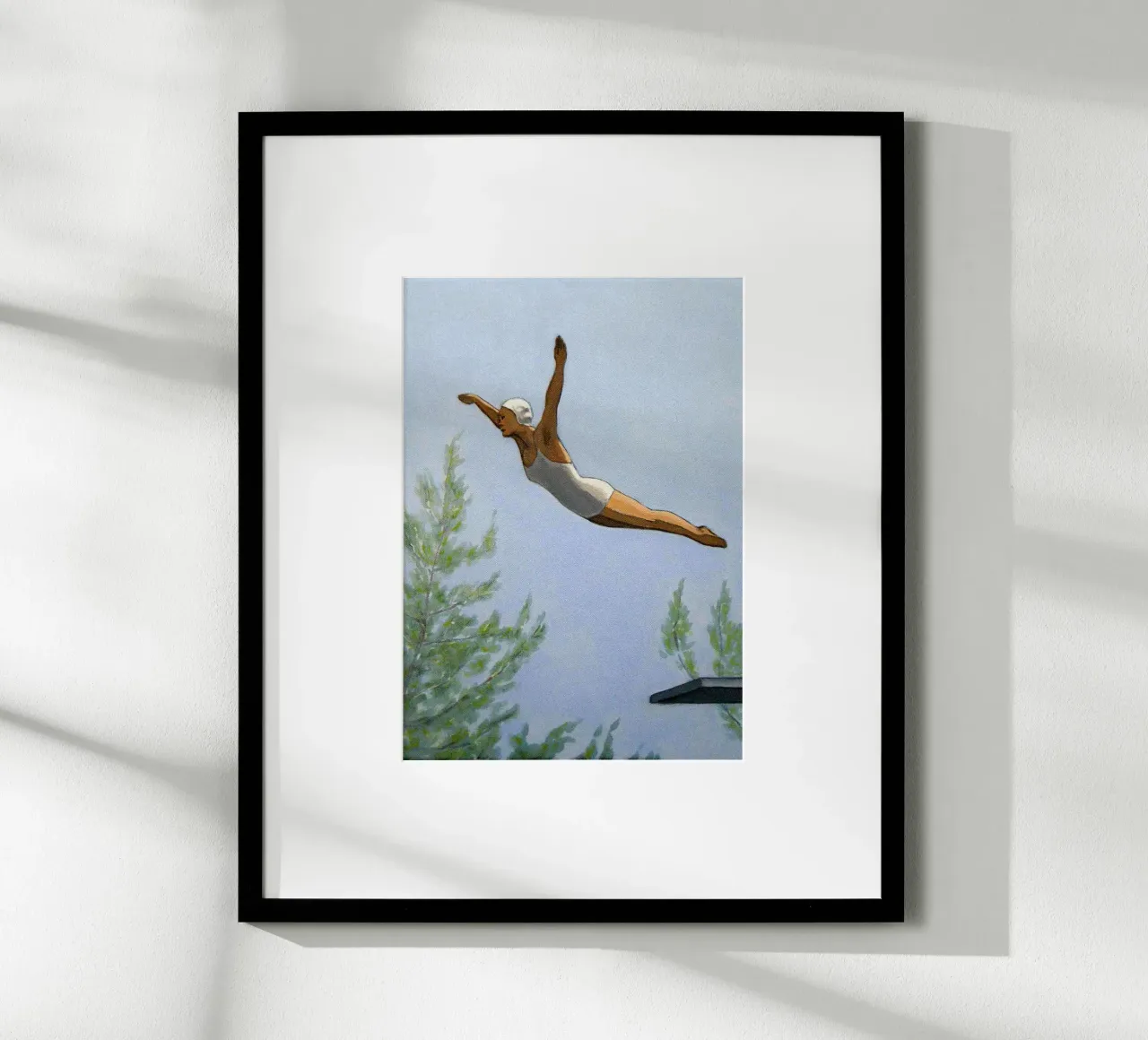 Tuffo con alberi - Sarah Morrissette poster con telaio in plastica da Rachelwhell