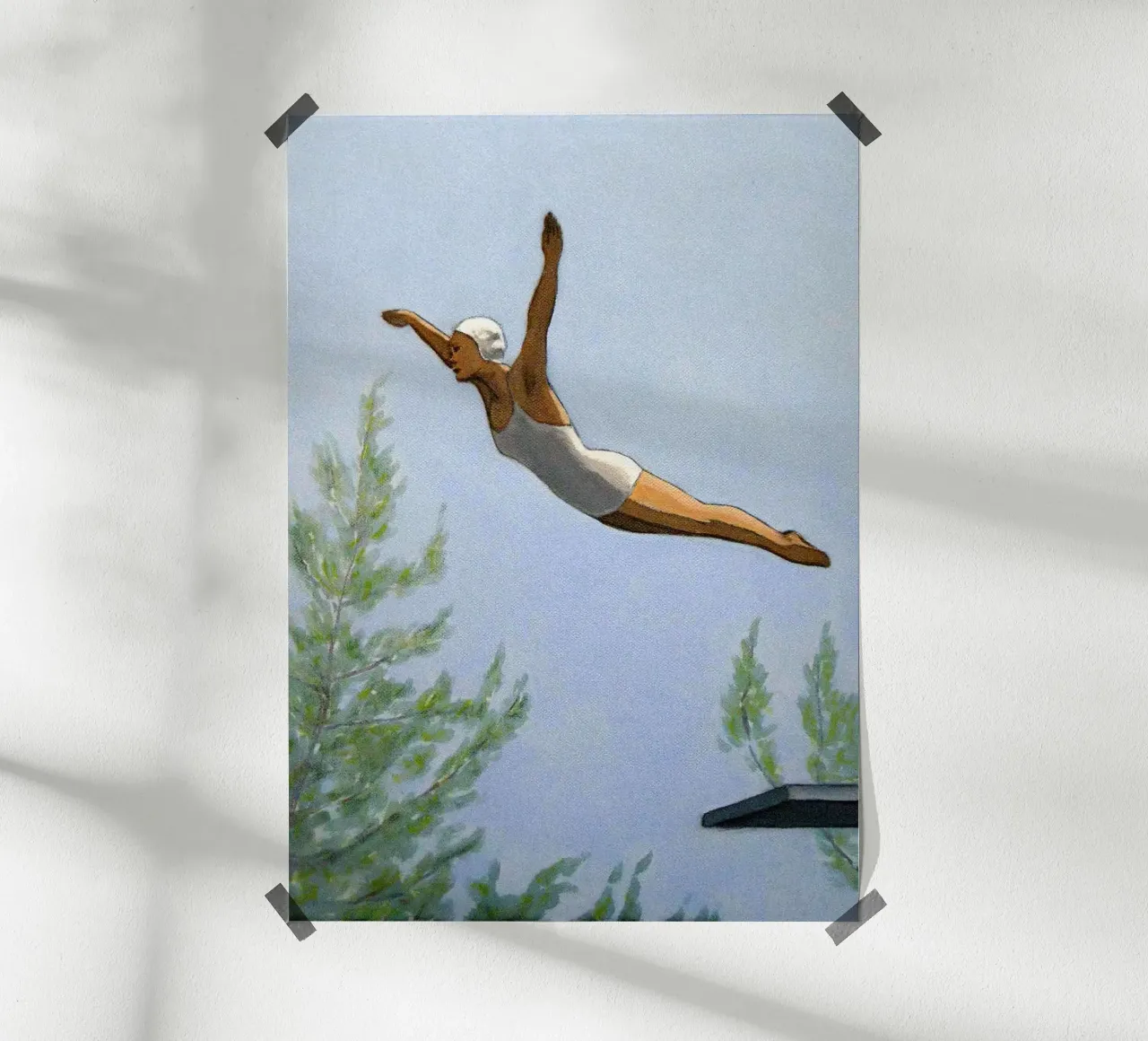 Tuffo con alberi - Sarah Morrissette poster con telaio in plastica da Rachelwhell