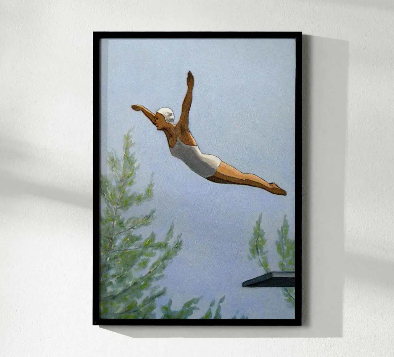 Tuffo con alberi - Sarah Morrissette poster con telaio in plastica da Rachelwhell