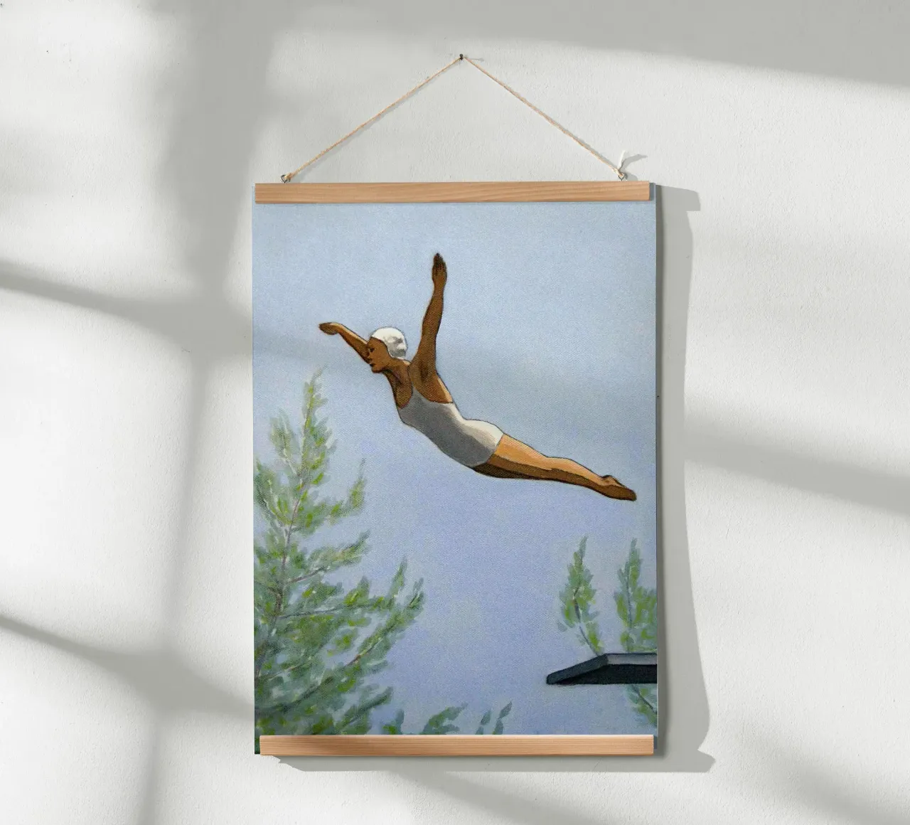 Tuffo con alberi - Sarah Morrissette poster con telaio in plastica da Rachelwhell