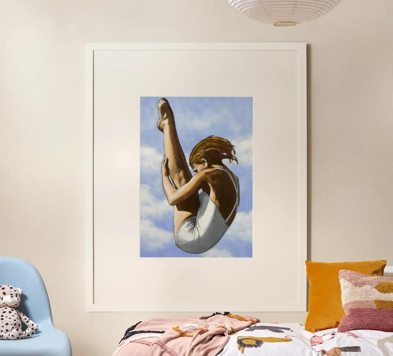 Tuffatore senza berretto - Sarah Morrissette- poster con telaio in alluminio da Rachelwhell