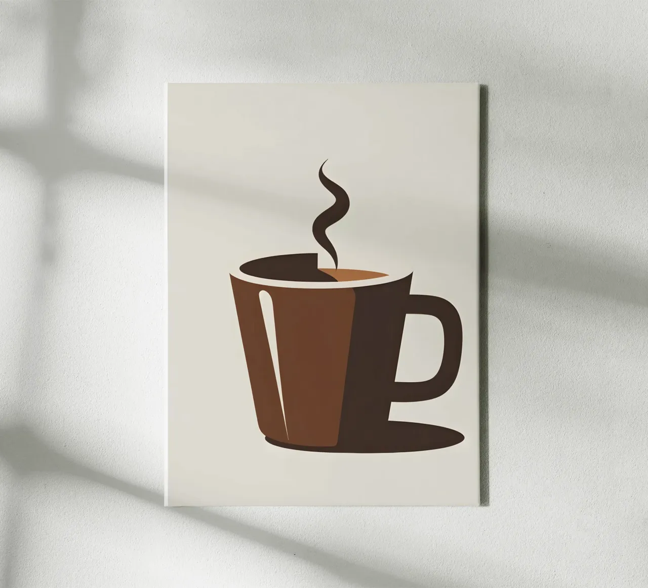 Silhouette einer Kaffeetasse Leinwand mit Schattenfugenrahmen von LIFESTYLE OBJECTS