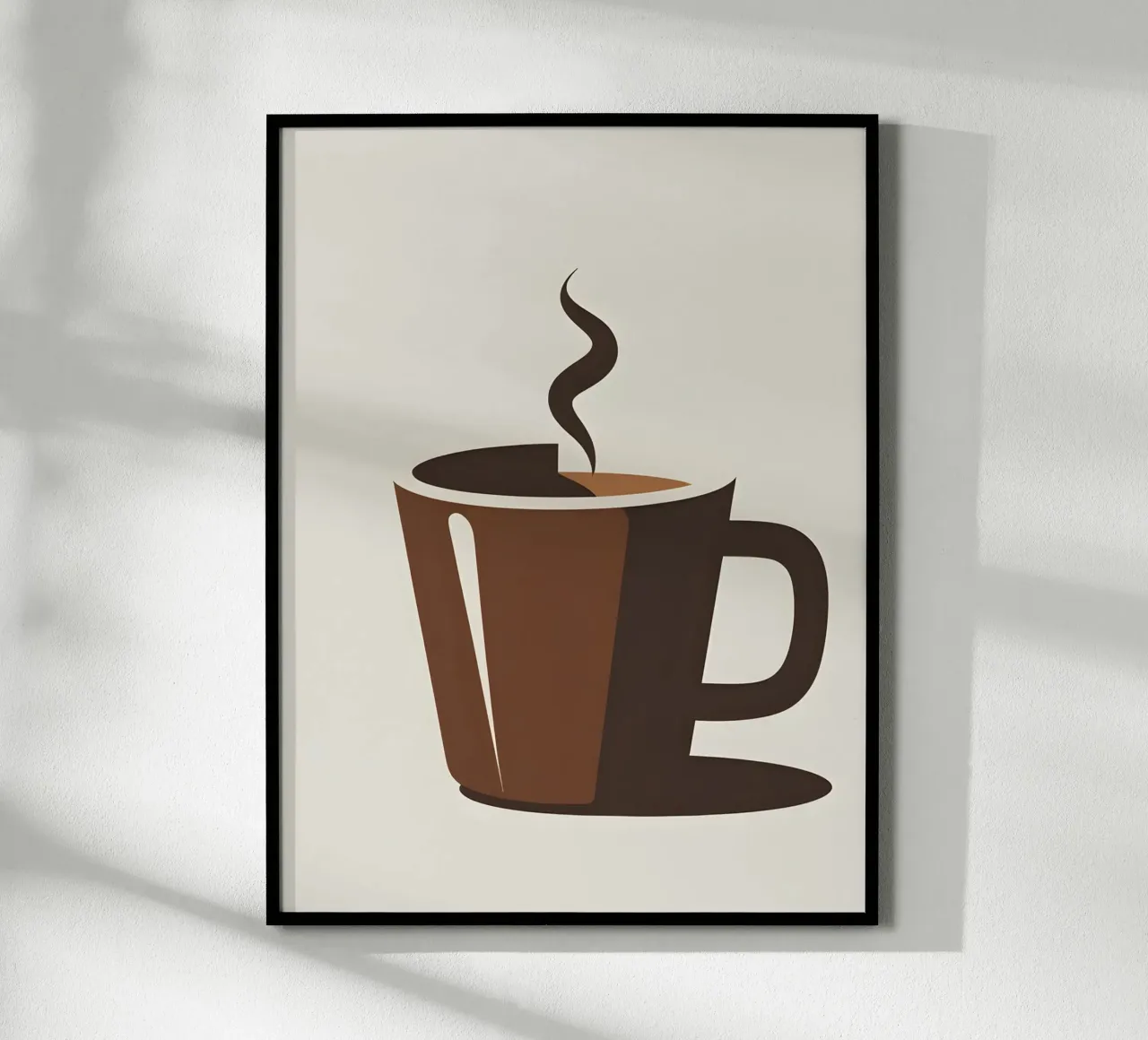 Sagoma di una tazza di caffè poster con telaio in plastica da LIFESTYLE OBJECTS