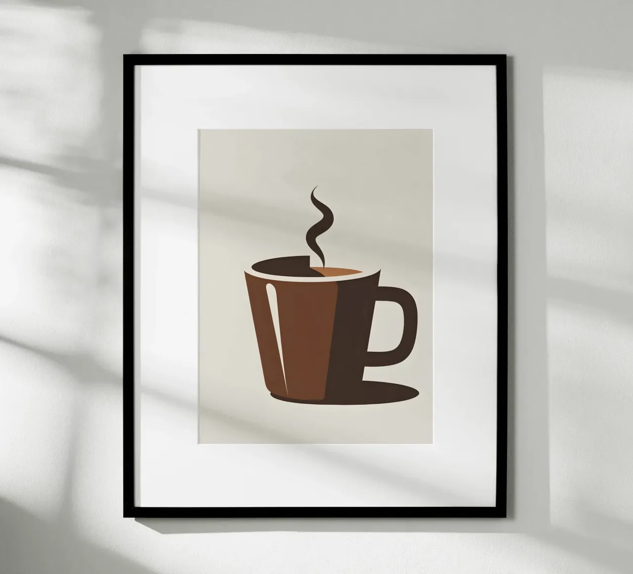 Sagoma di una tazza di caffè poster con telaio in plastica da LIFESTYLE OBJECTS