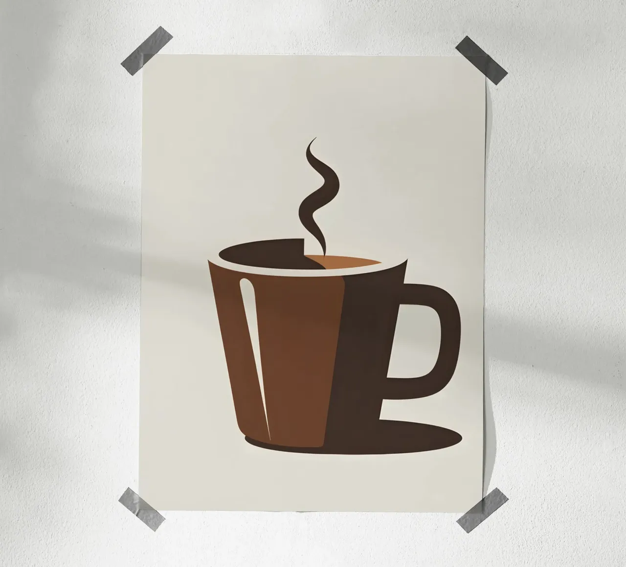 Sagoma di una tazza di caffè poster con telaio in plastica da LIFESTYLE OBJECTS