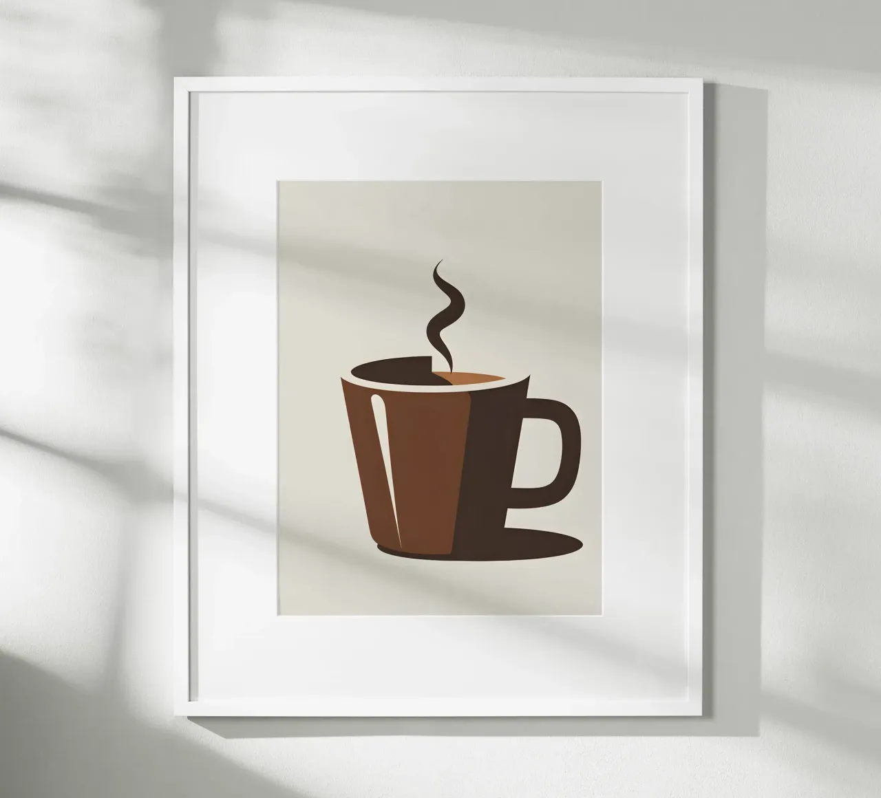 Sagoma di una tazza di caffè poster con telaio in plastica da LIFESTYLE OBJECTS