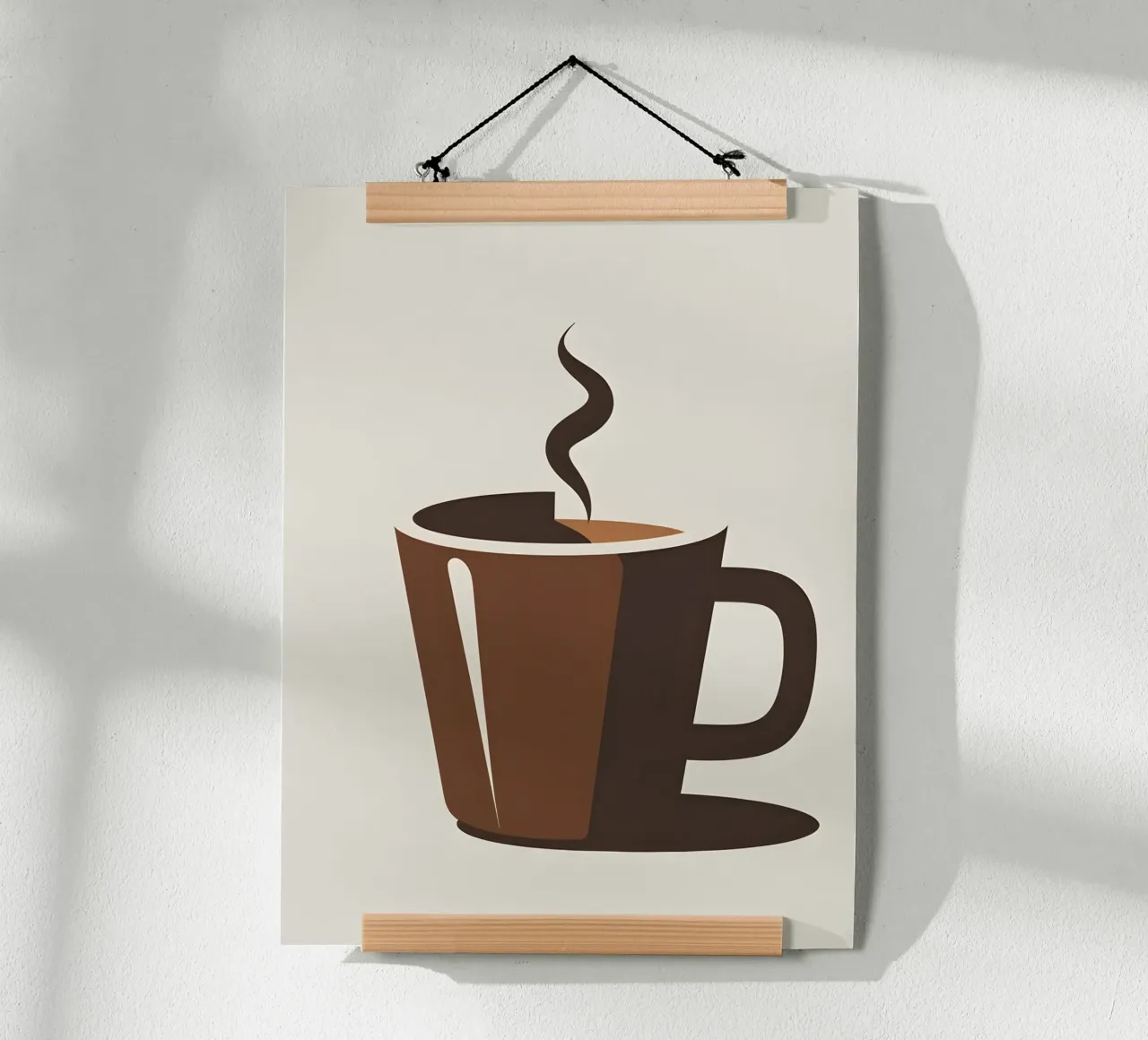 Sagoma di una tazza di caffè poster con telaio in plastica da LIFESTYLE OBJECTS