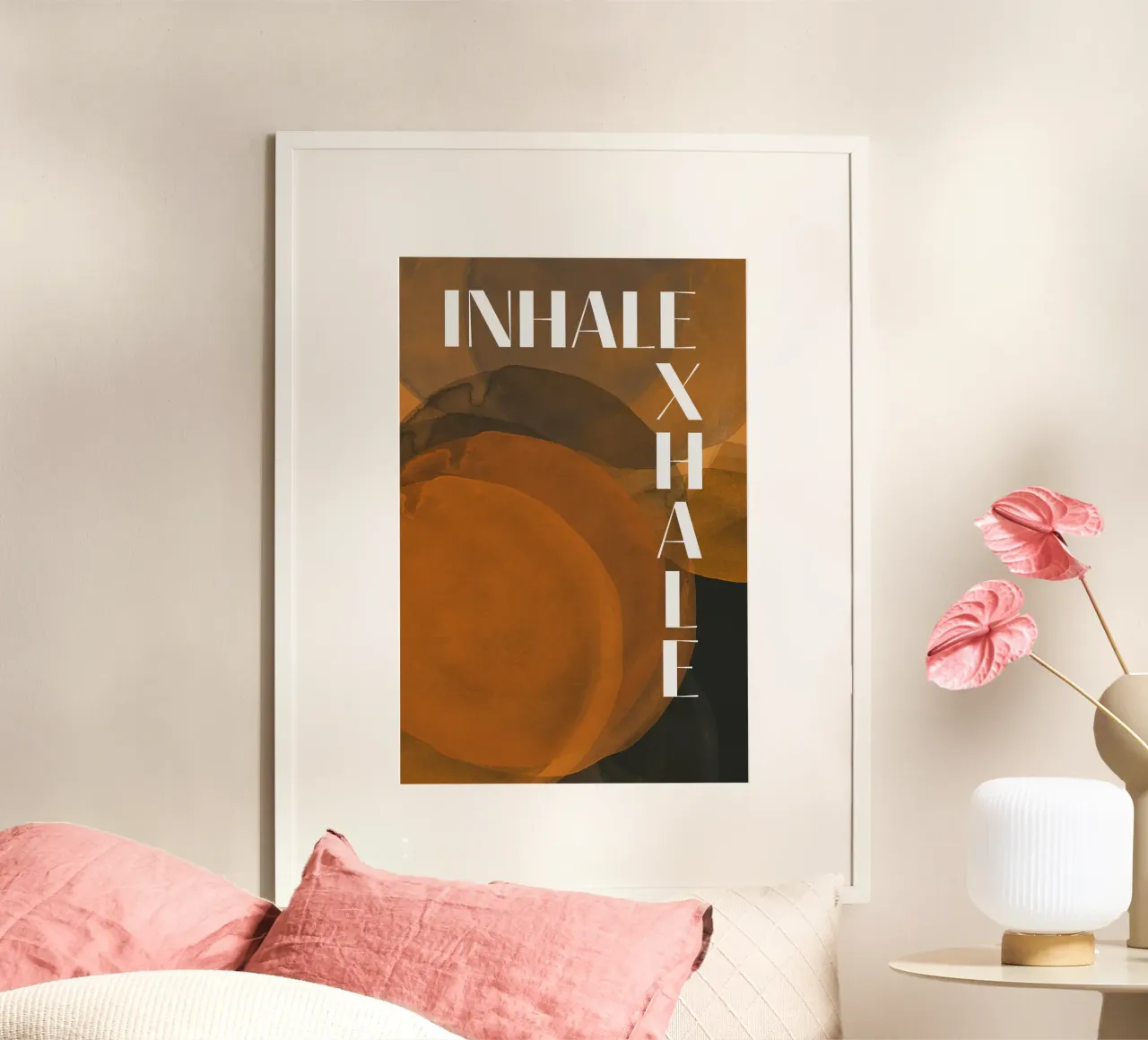 Abstract Paint Circle Brushes - Inhale Exhale poster con telaio in alluminio da pierosvisuals