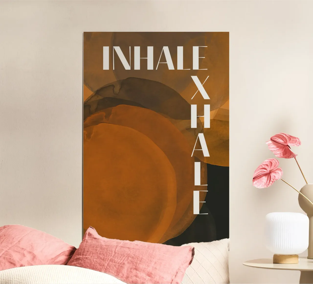 Abstract Paint Circle Brushes - Inhale Exhale poster con telaio in alluminio da pierosvisuals