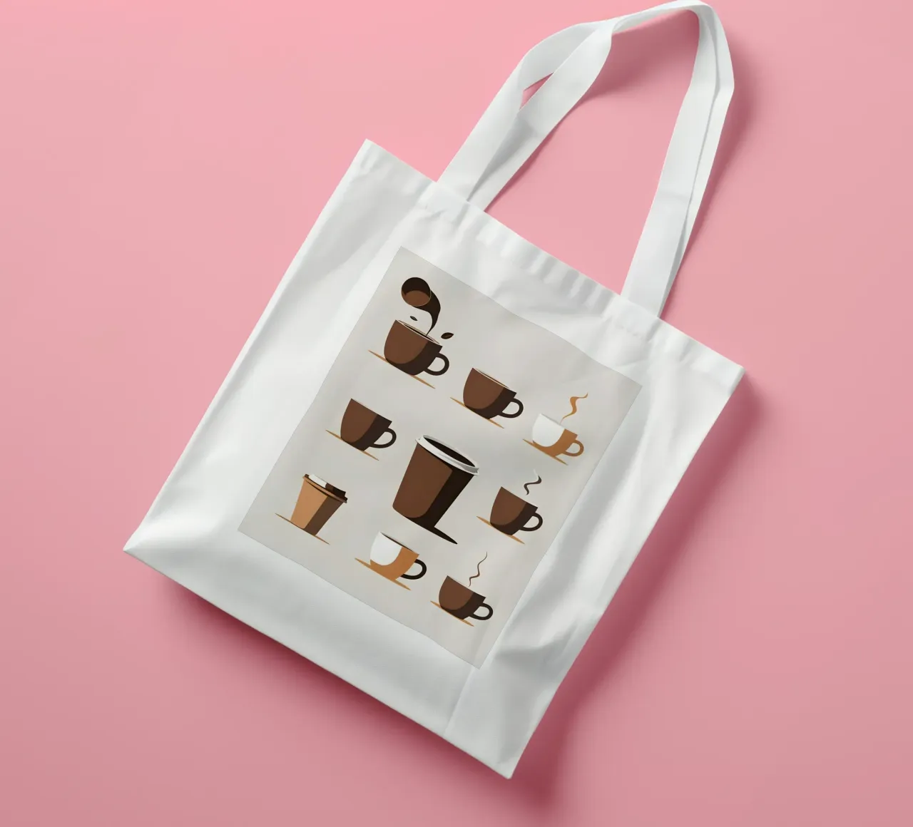 Sagoma di una tazza di caffè borsa in juta da LIFESTYLE OBJECTS