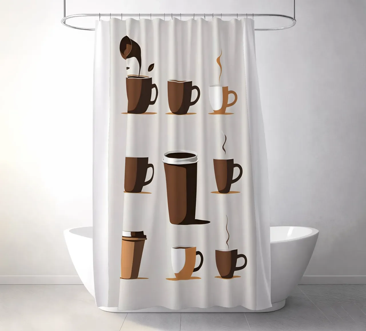 Sagoma di una tazza di caffè tenda da doccia da LIFESTYLE OBJECTS