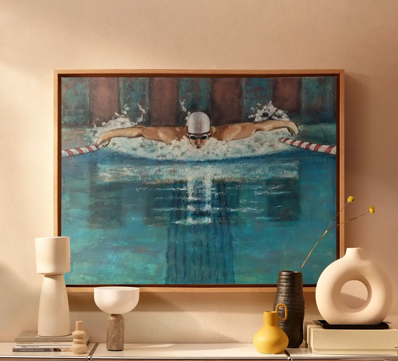 Dolfijnzwemmer - Sarah Morrissette canvas met Baklijst van Rachelwhell