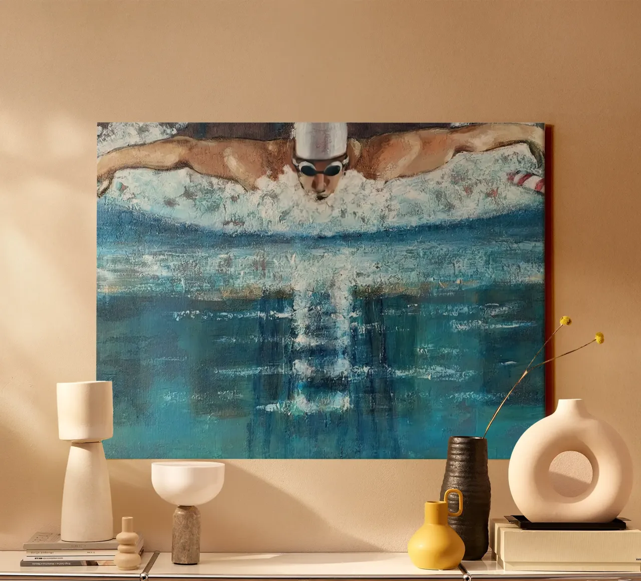 Dolfijnzwemmer - Sarah Morrissette canvas met Baklijst van Rachelwhell