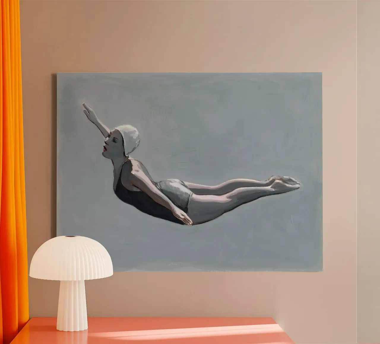 Sommozzatore grigio - Sarah Morrissette tela con Cornice a cassetta da Rachelwhell