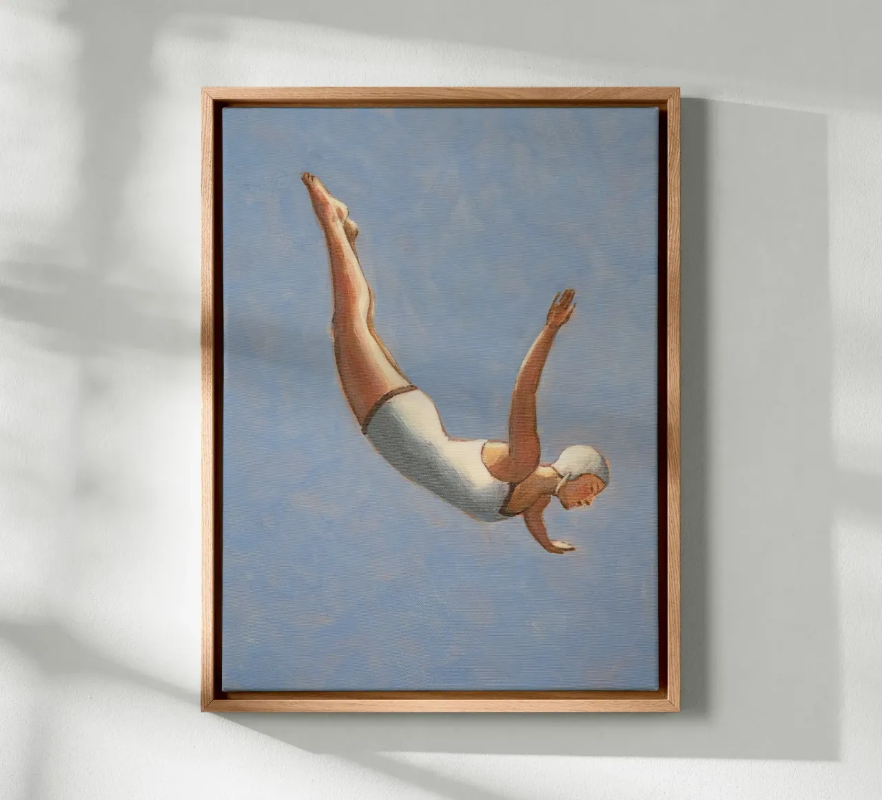 Tuffatore grigio blu - Sarah Morrissette tela con Cornice a cassetta da Rachelwhell