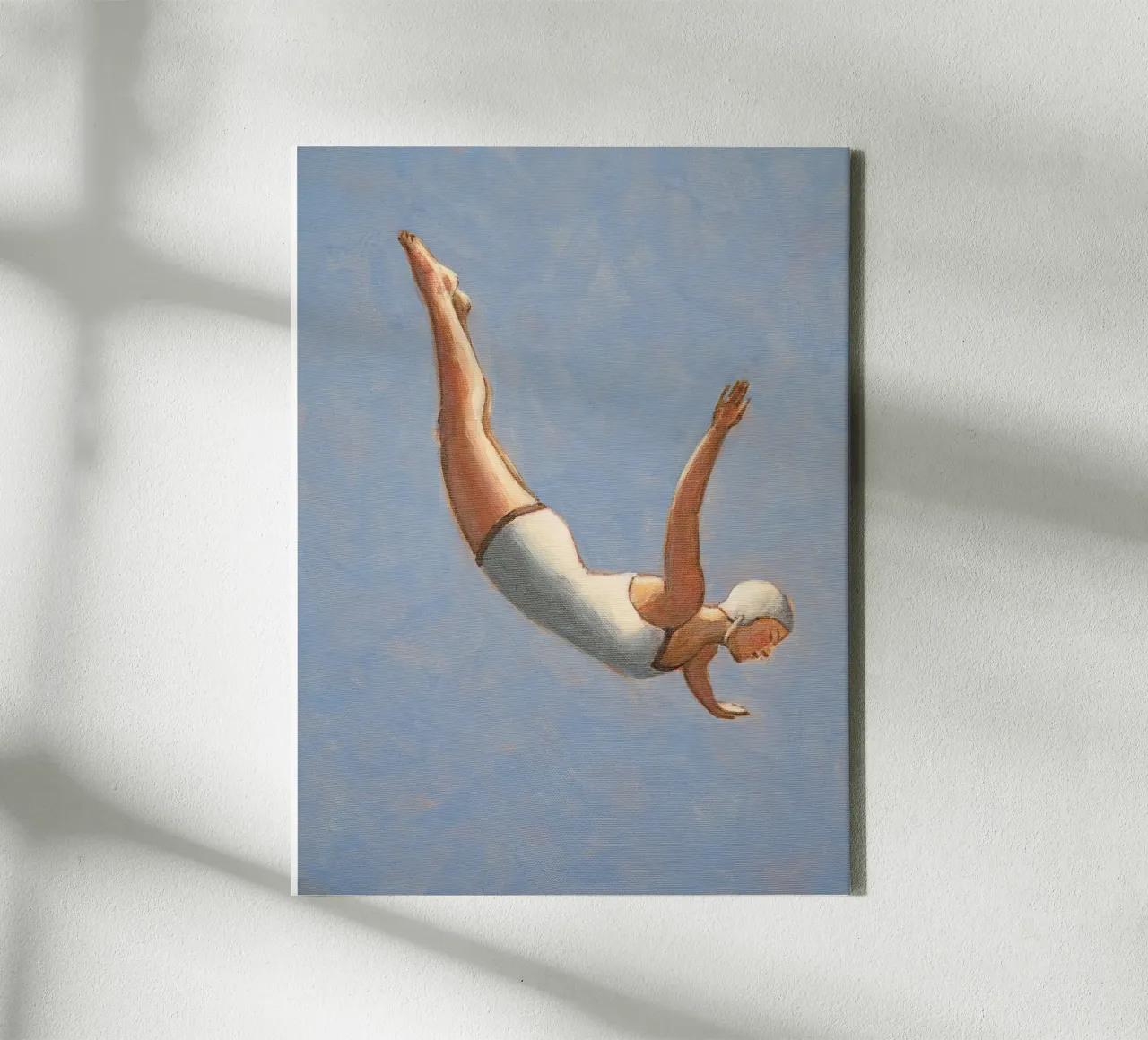 Tuffatore grigio blu - Sarah Morrissette tela con Cornice a cassetta da Rachelwhell