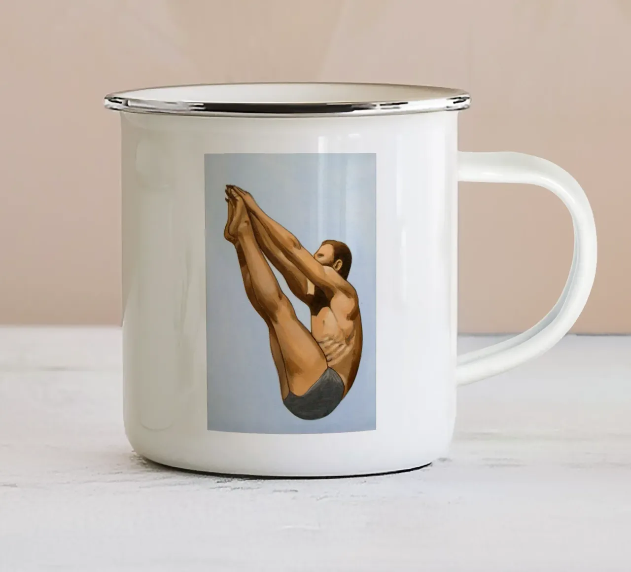 High Diver (Side View) - Sarah Morrissette tazza in smalto da Rachelwhell