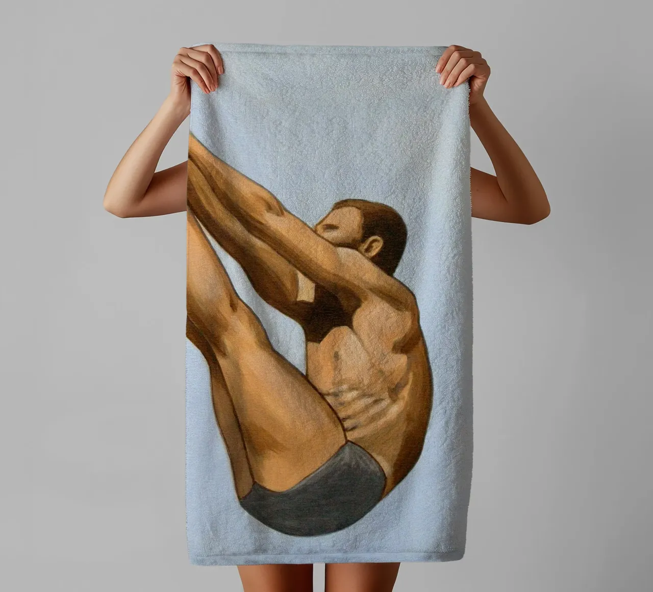 High Diver (Side View) - Sarah Morrissette asciugamano da bagno da Rachelwhell