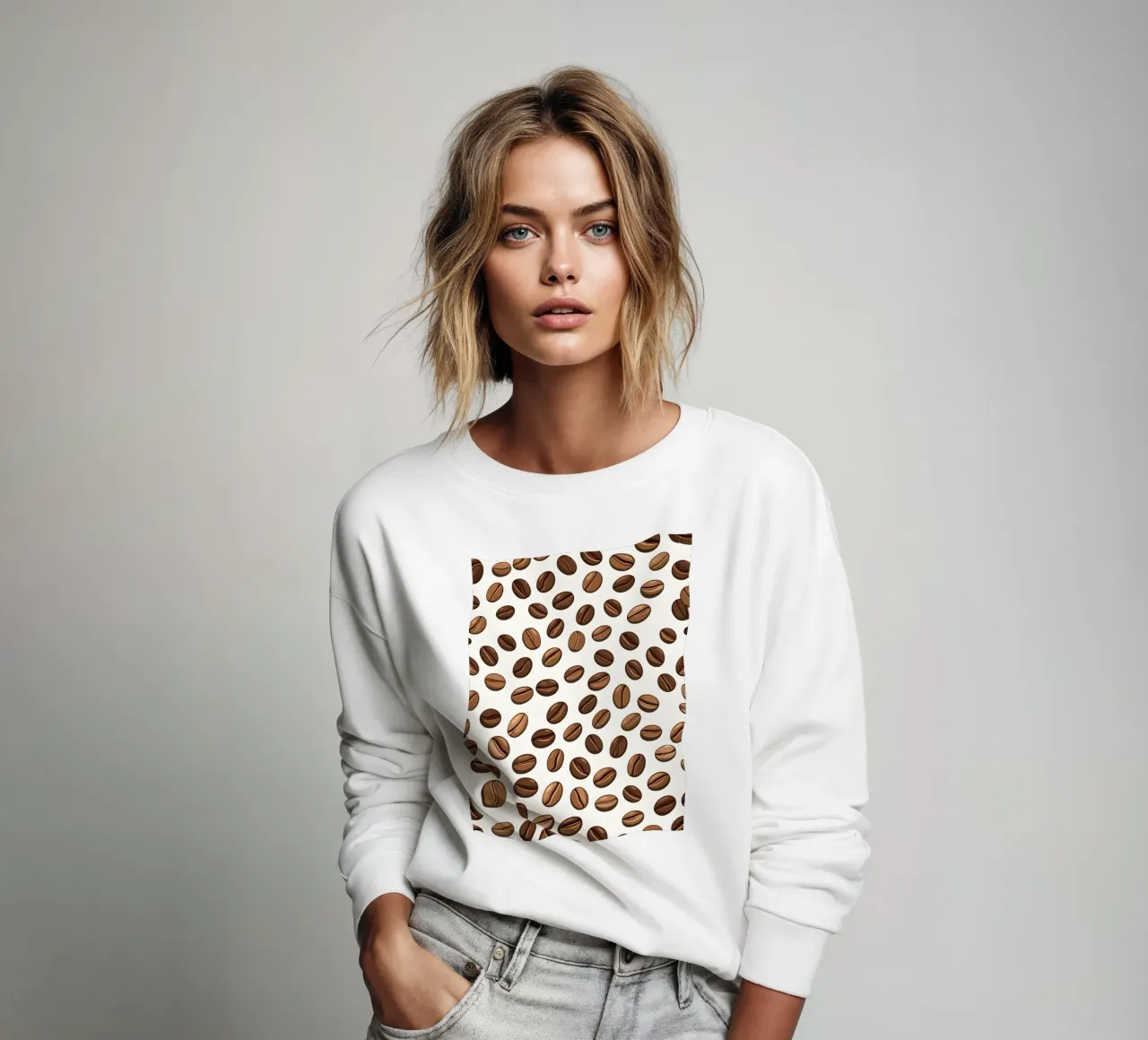 Coffee beans pattern sweatshirt by LIFESTYLE OBJECTS