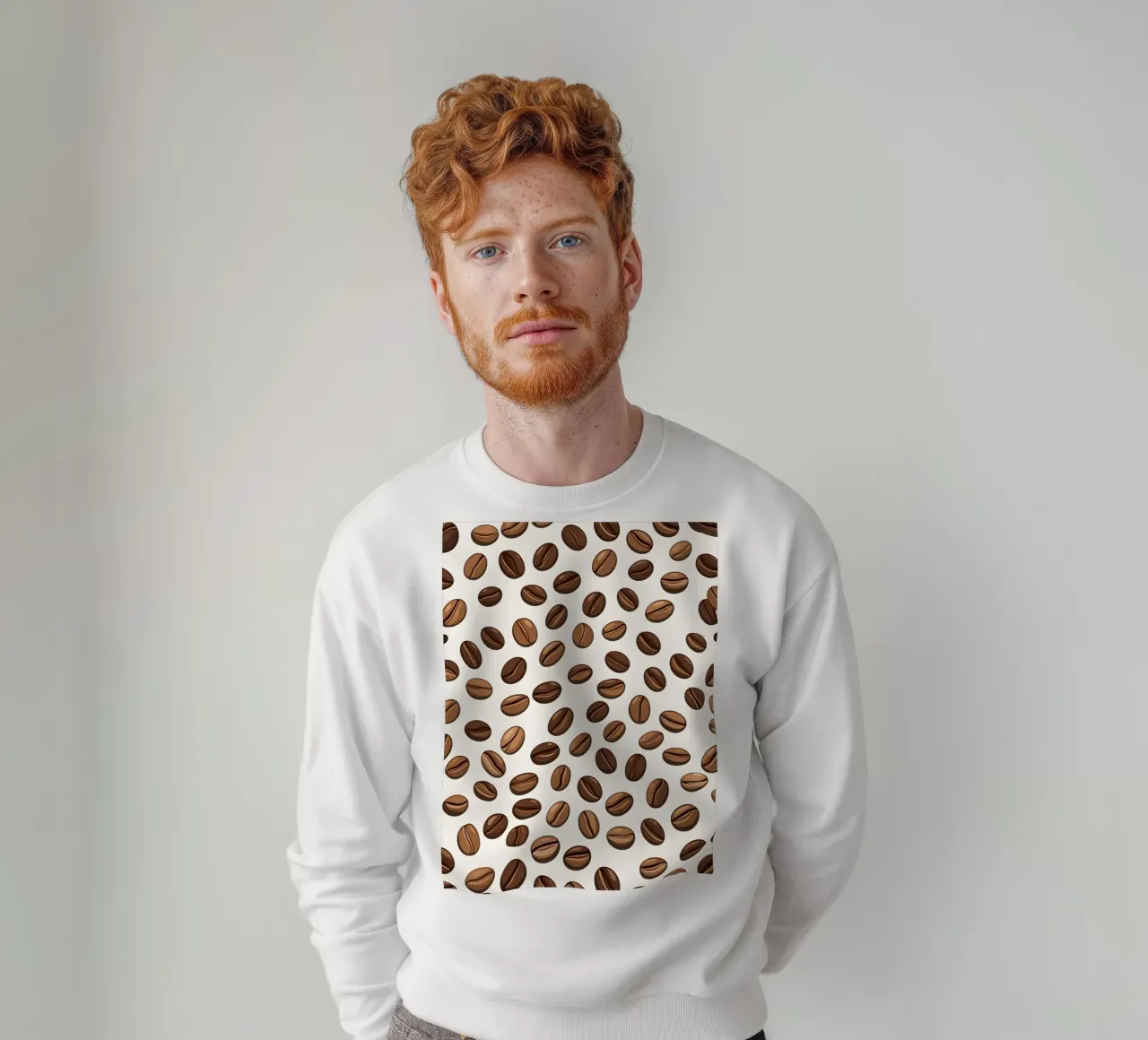 Coffee beans pattern sweatshirt by LIFESTYLE OBJECTS