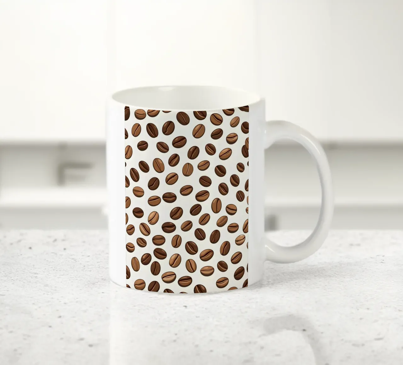 Coffee beans pattern ceramic mug by LIFESTYLE OBJECTS