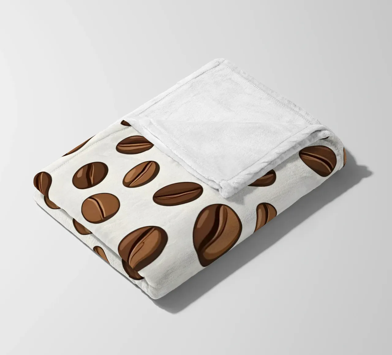 Coffee beans pattern fleece blanket by LIFESTYLE OBJECTS