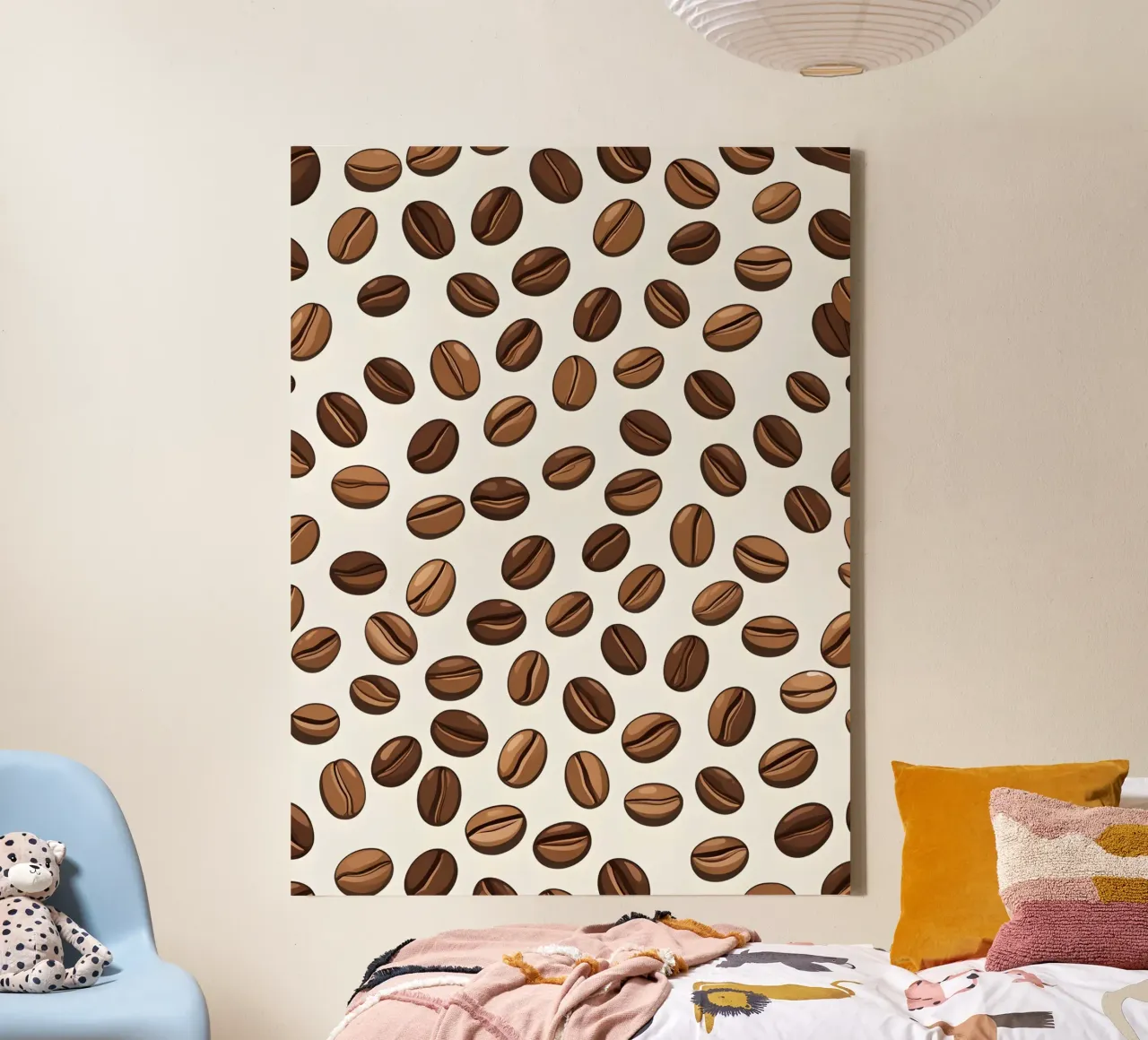 Coffee beans pattern canvas with Floater frame by LIFESTYLE OBJECTS
