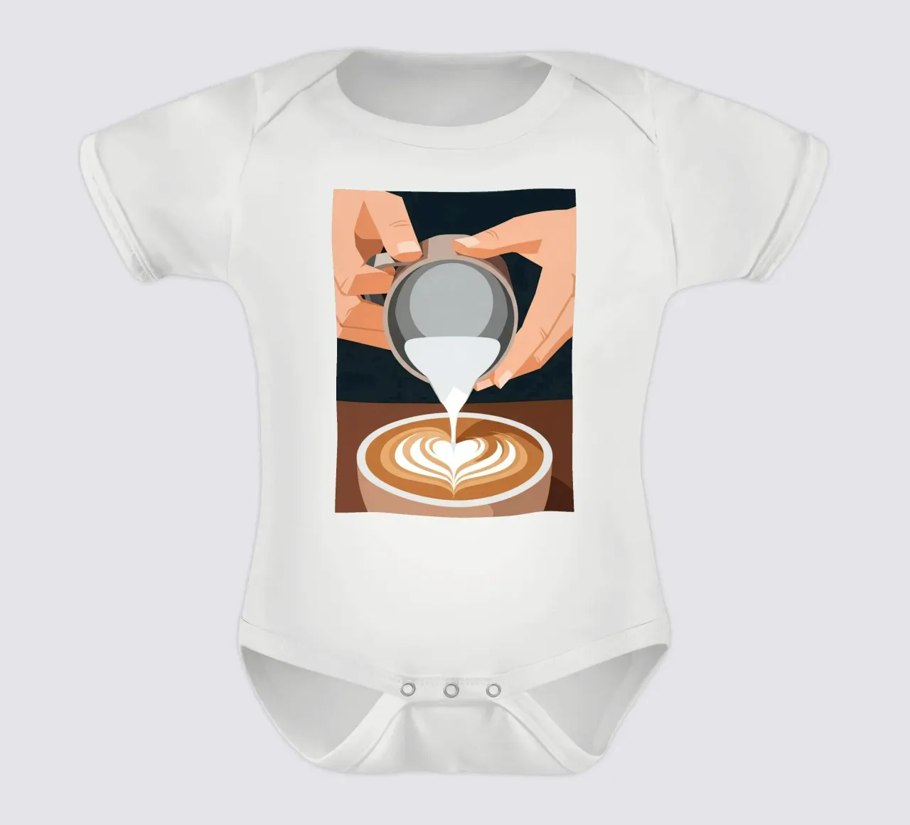 design barista hands latte art Kurzarm Babybody von LIFESTYLE OBJECTS