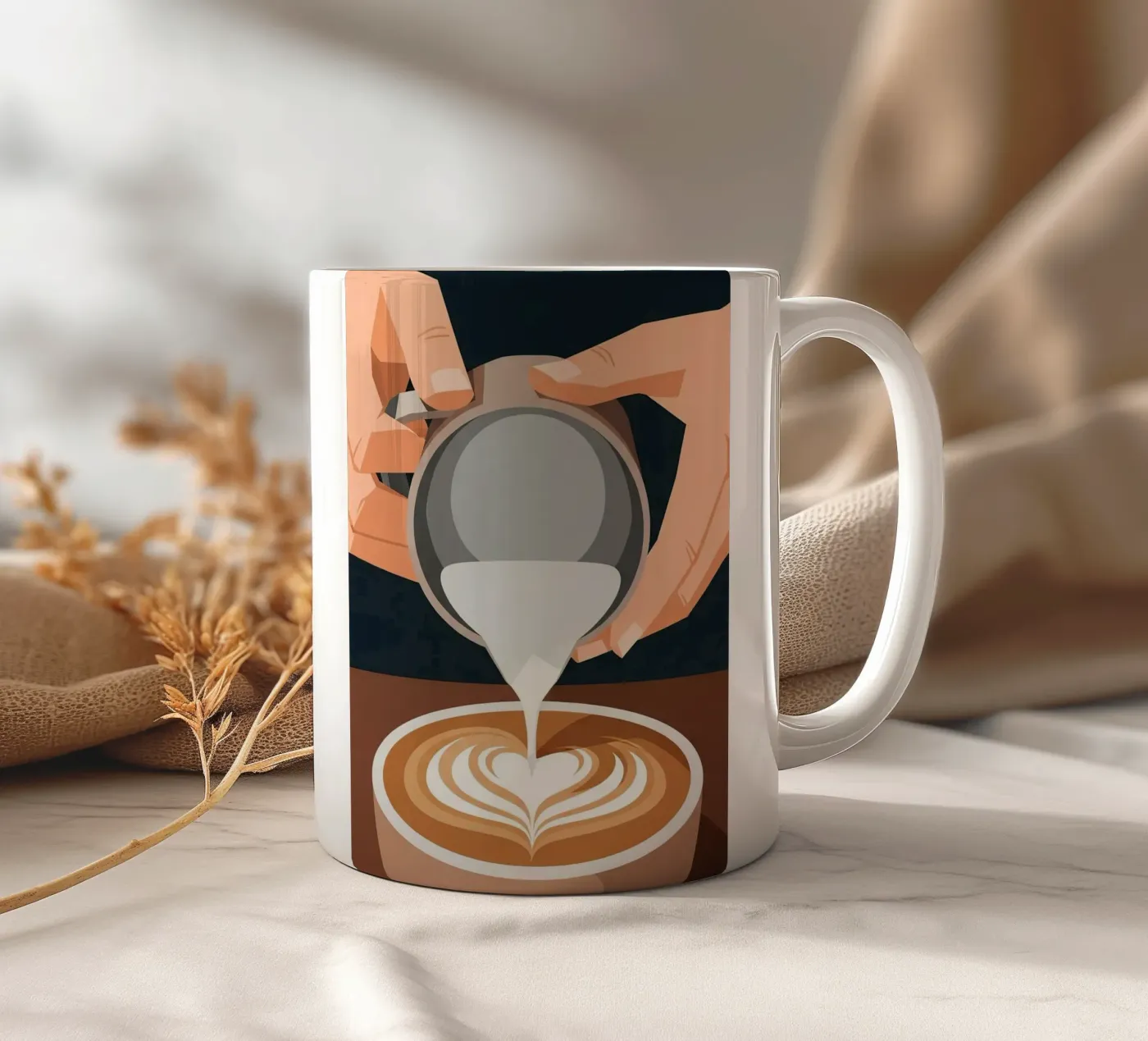design barista hands latte art ceramic mug by LIFESTYLE OBJECTS