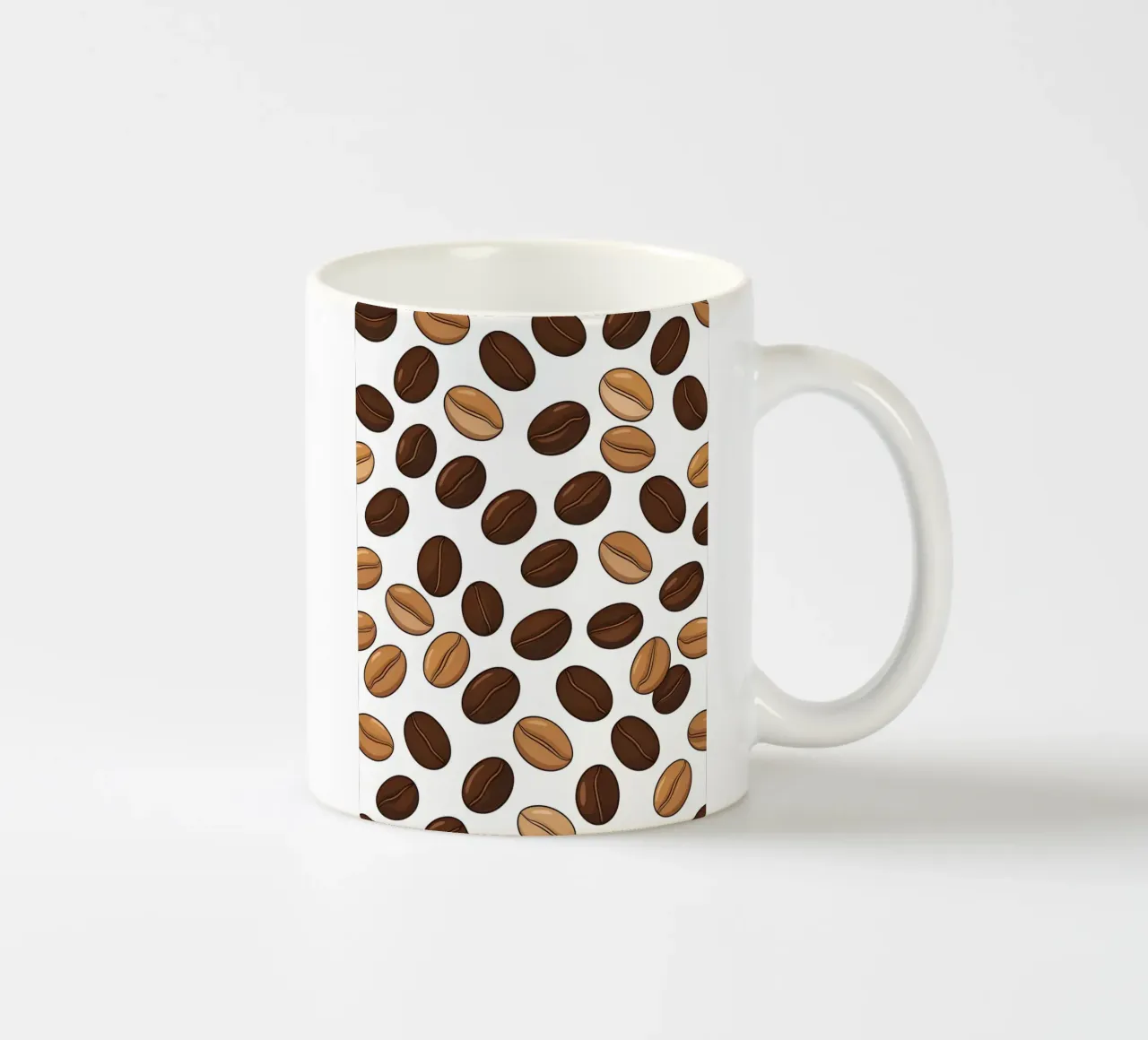 Coffee beans pattern ceramic mug by LIFESTYLE OBJECTS