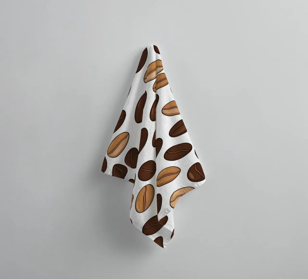 Coffee beans pattern towel by LIFESTYLE OBJECTS