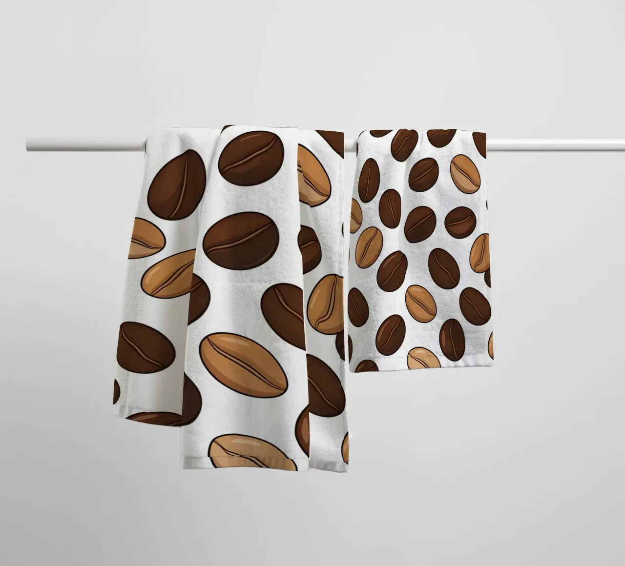 Coffee beans pattern towel by LIFESTYLE OBJECTS