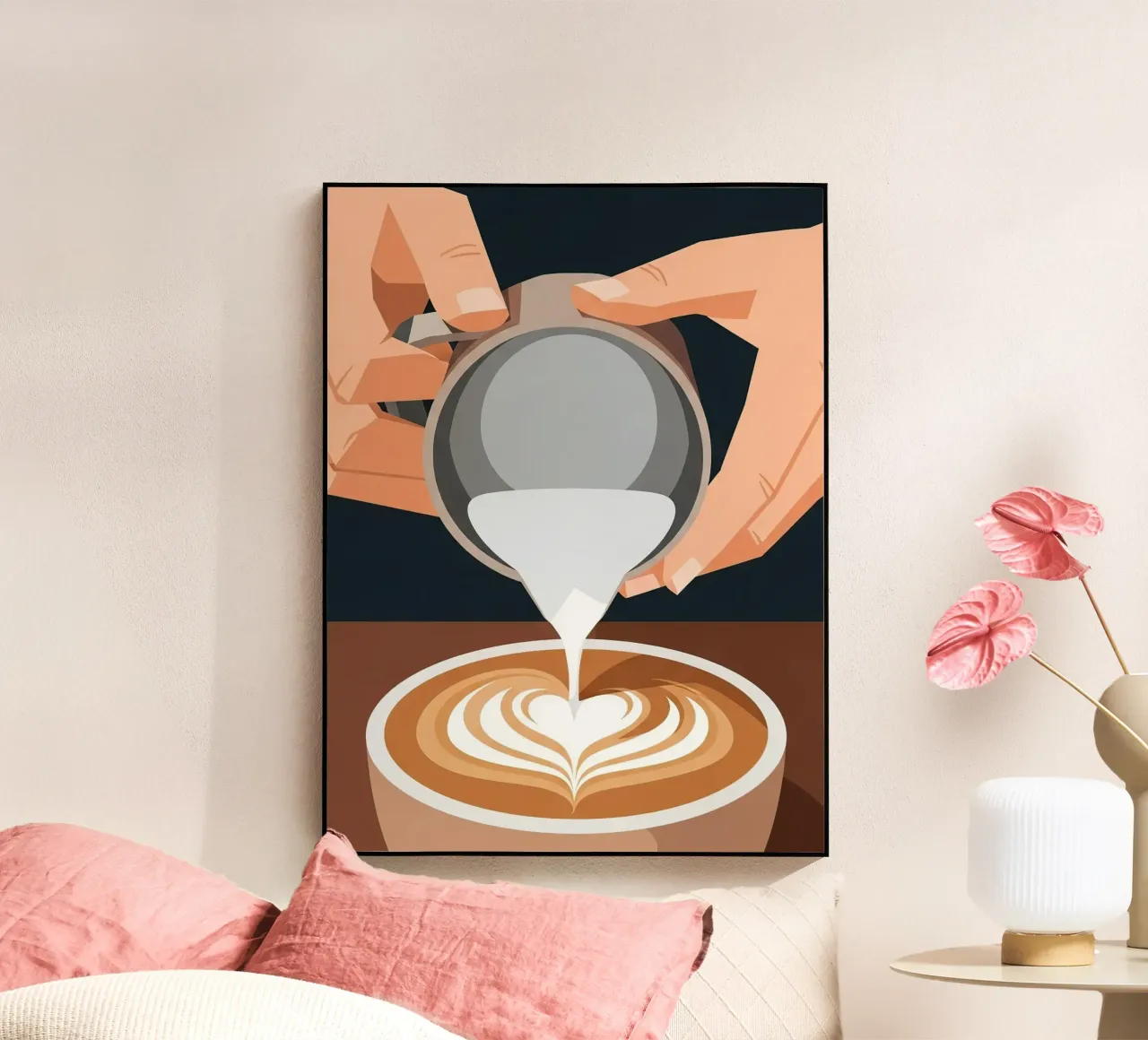 design barista hands latte art plexiglas de LIFESTYLE OBJECTS