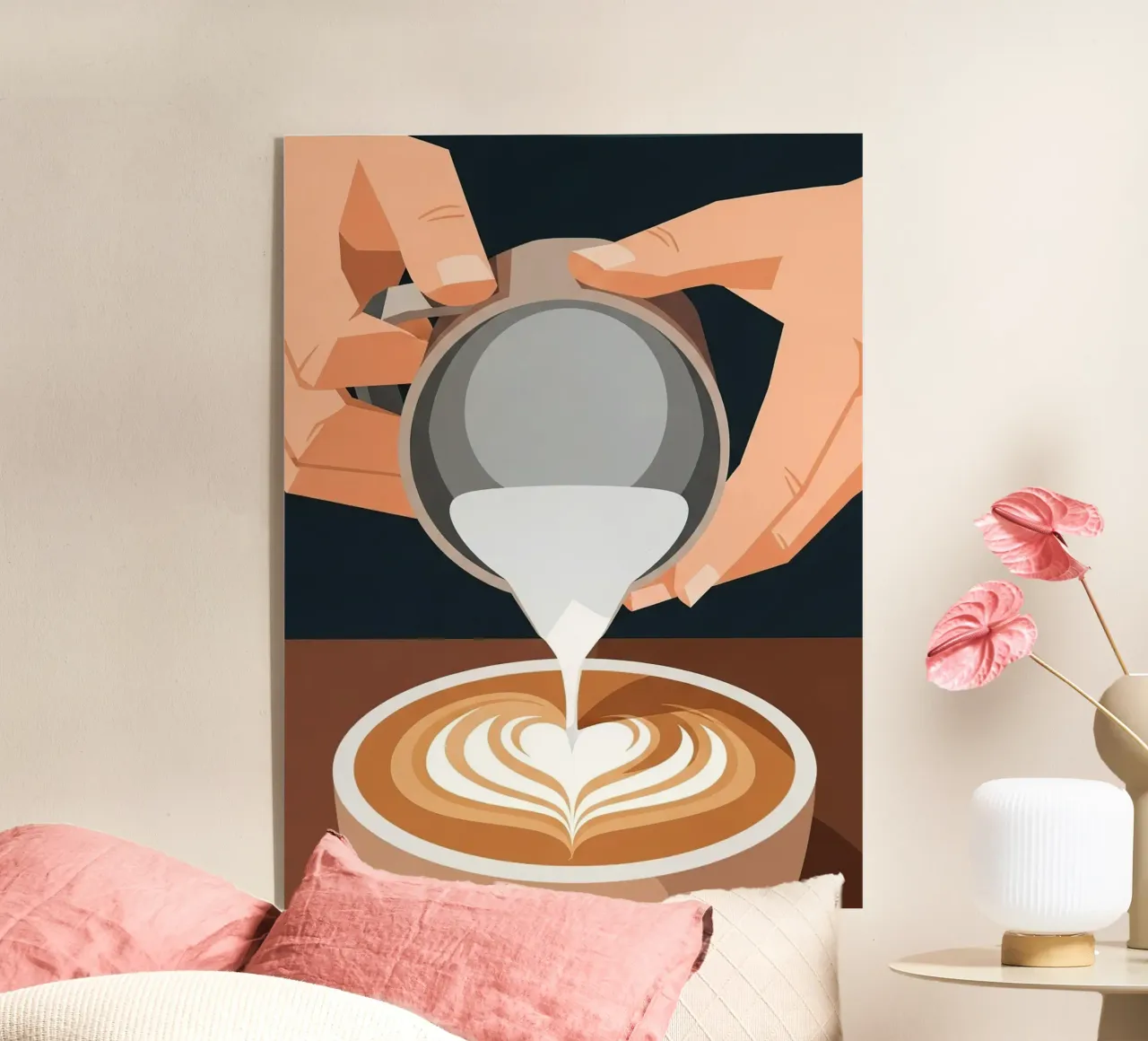 design barista hands latte art plexiglas de LIFESTYLE OBJECTS
