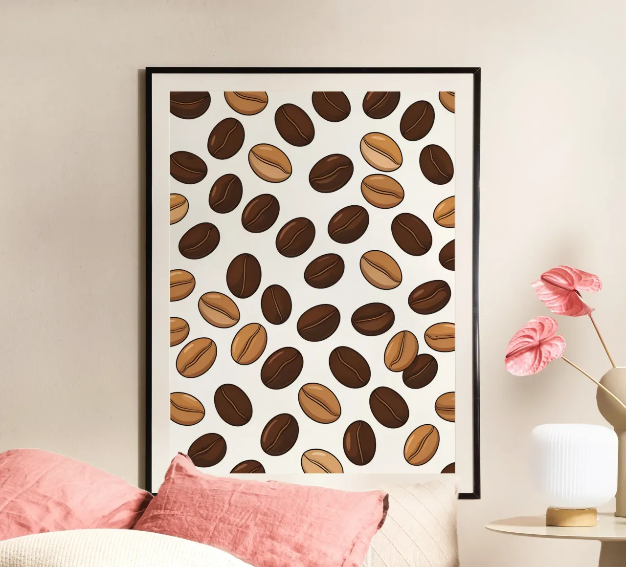 Coffee beans pattern poster by LIFESTYLE OBJECTS