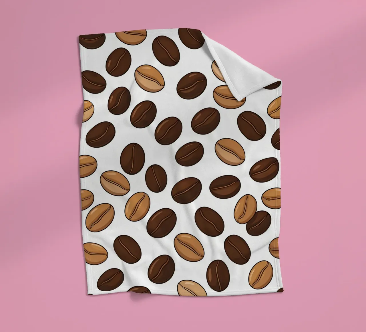Coffee beans pattern fleece blanket by LIFESTYLE OBJECTS