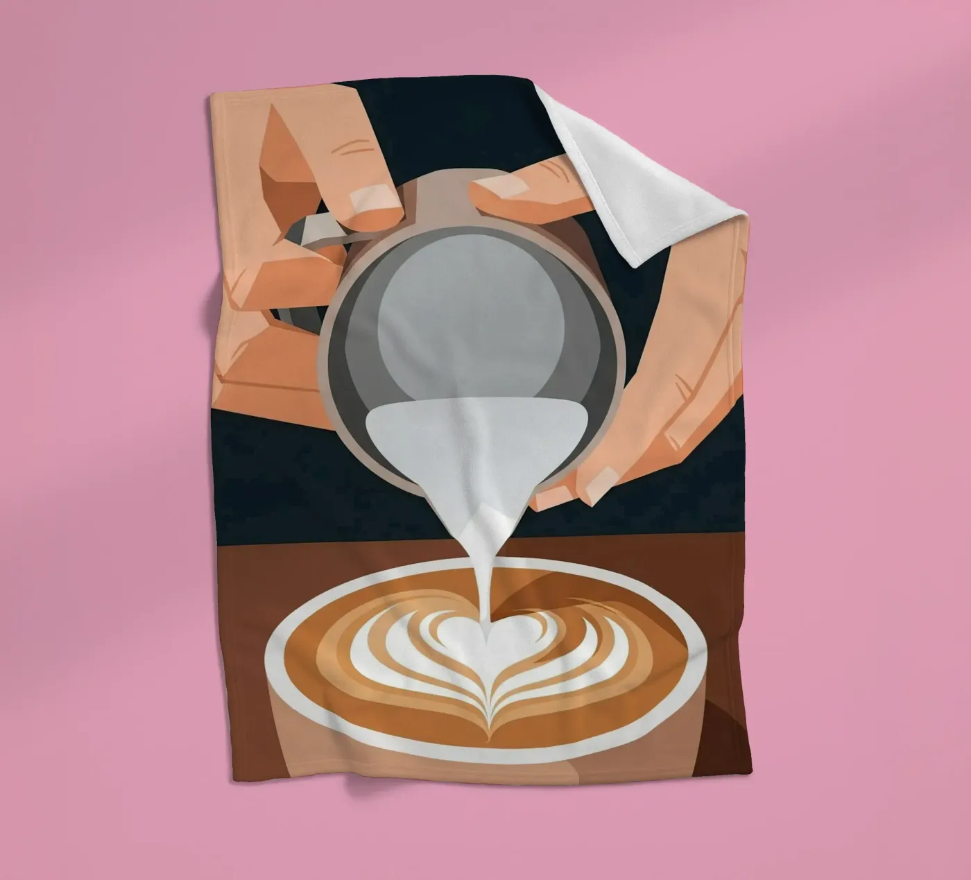 design barista hands latte art fleecedeken van LIFESTYLE OBJECTS