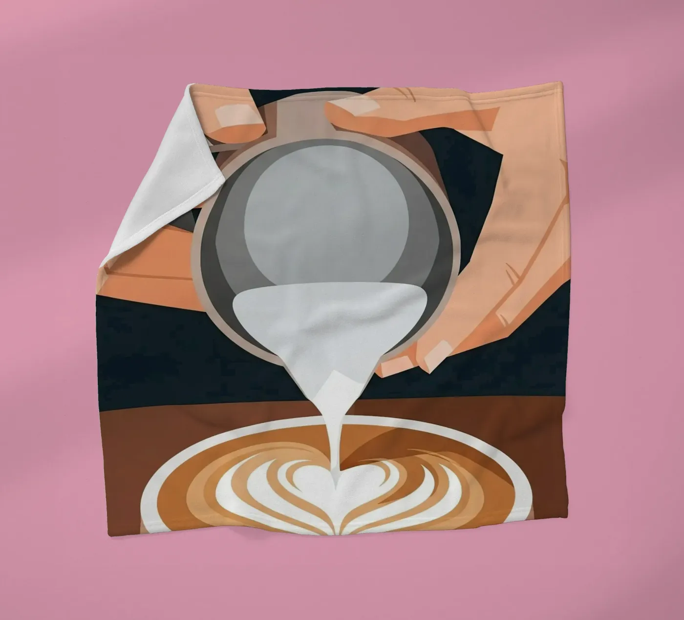 design barista hands latte art fleecedeken van LIFESTYLE OBJECTS