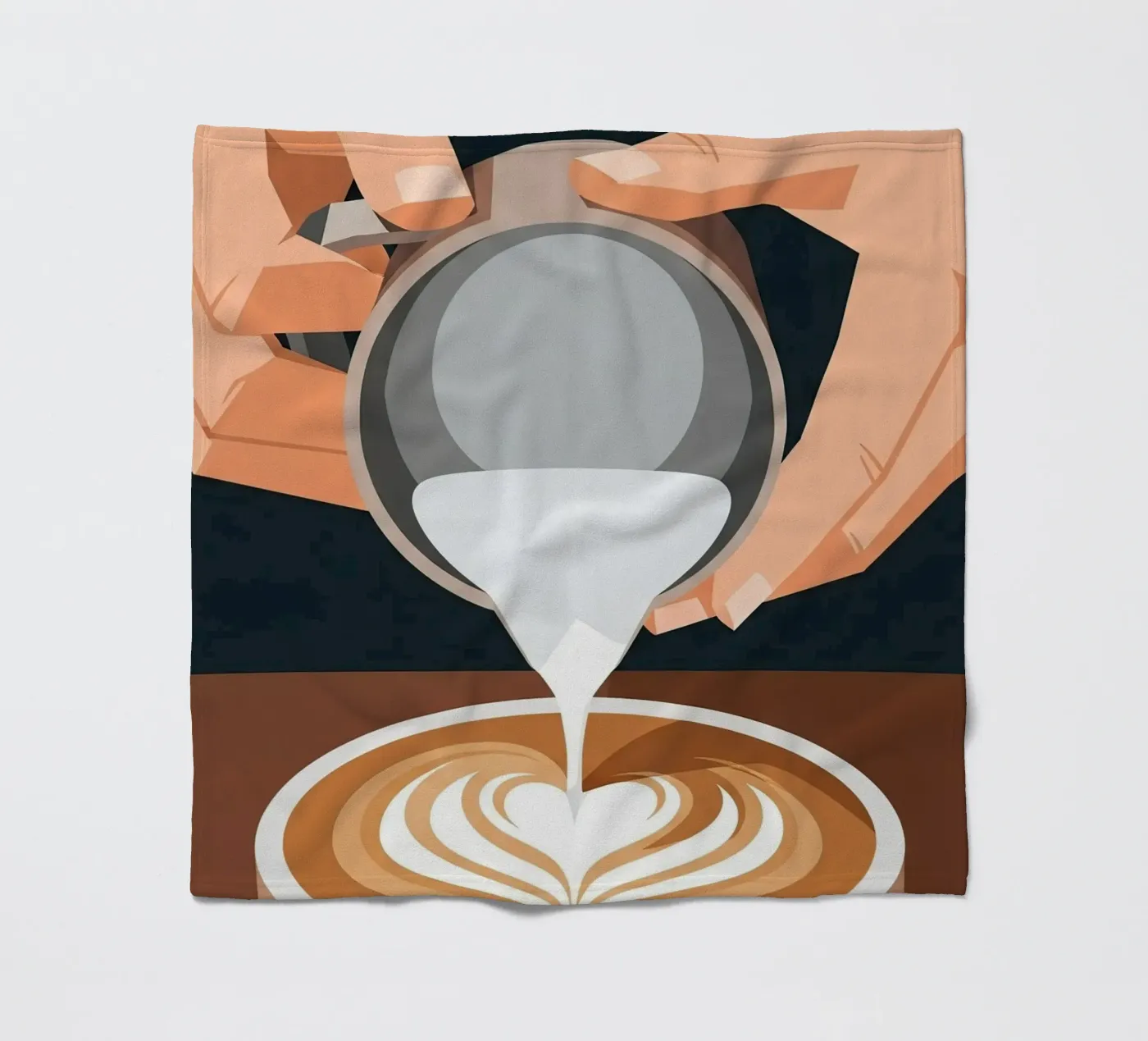 design barista hands latte art fleecedeken van LIFESTYLE OBJECTS