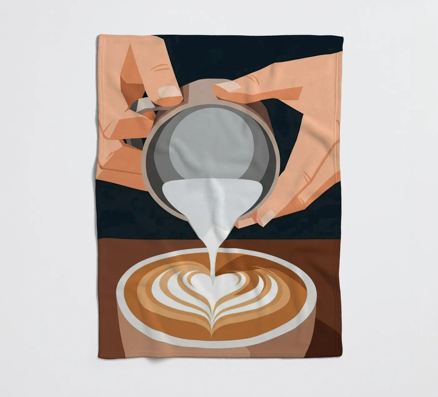 design barista hands latte art fleecedeken van LIFESTYLE OBJECTS