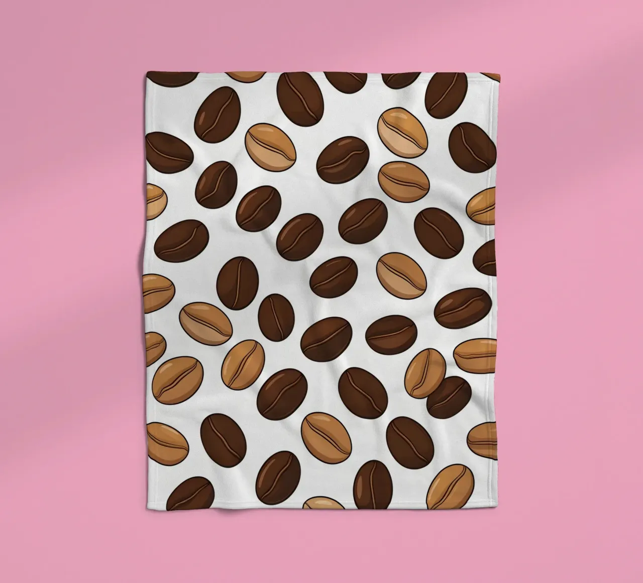 Coffee beans pattern fleece blanket by LIFESTYLE OBJECTS