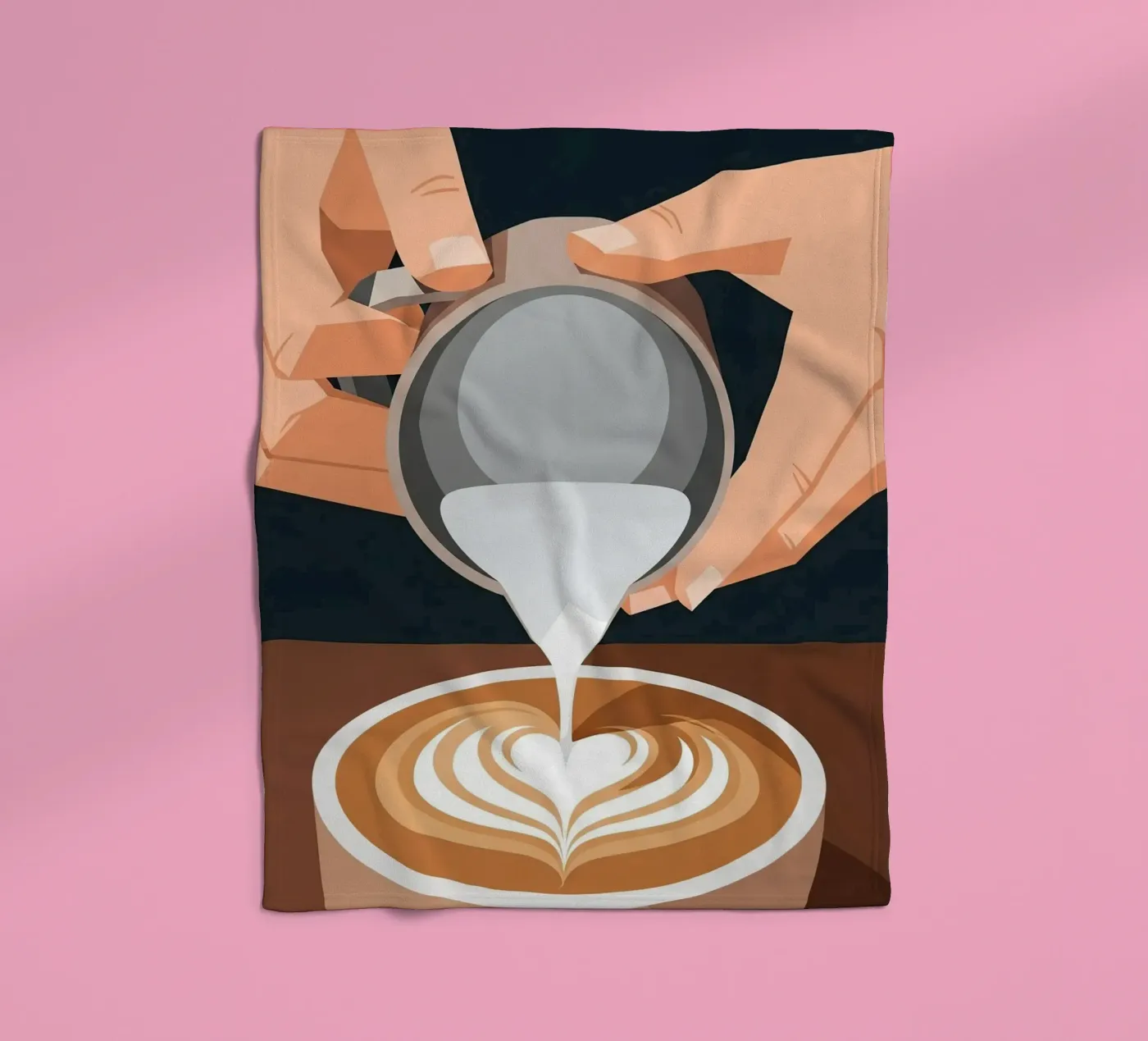 design barista hands latte art fleecedeken van LIFESTYLE OBJECTS