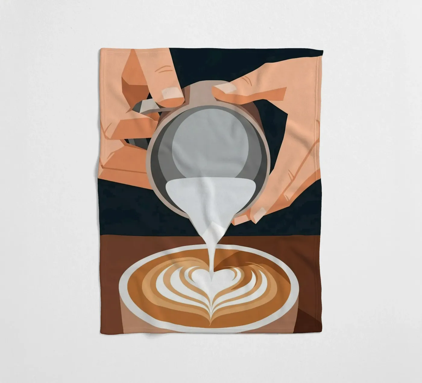 design barista hands latte art fleecedeken van LIFESTYLE OBJECTS