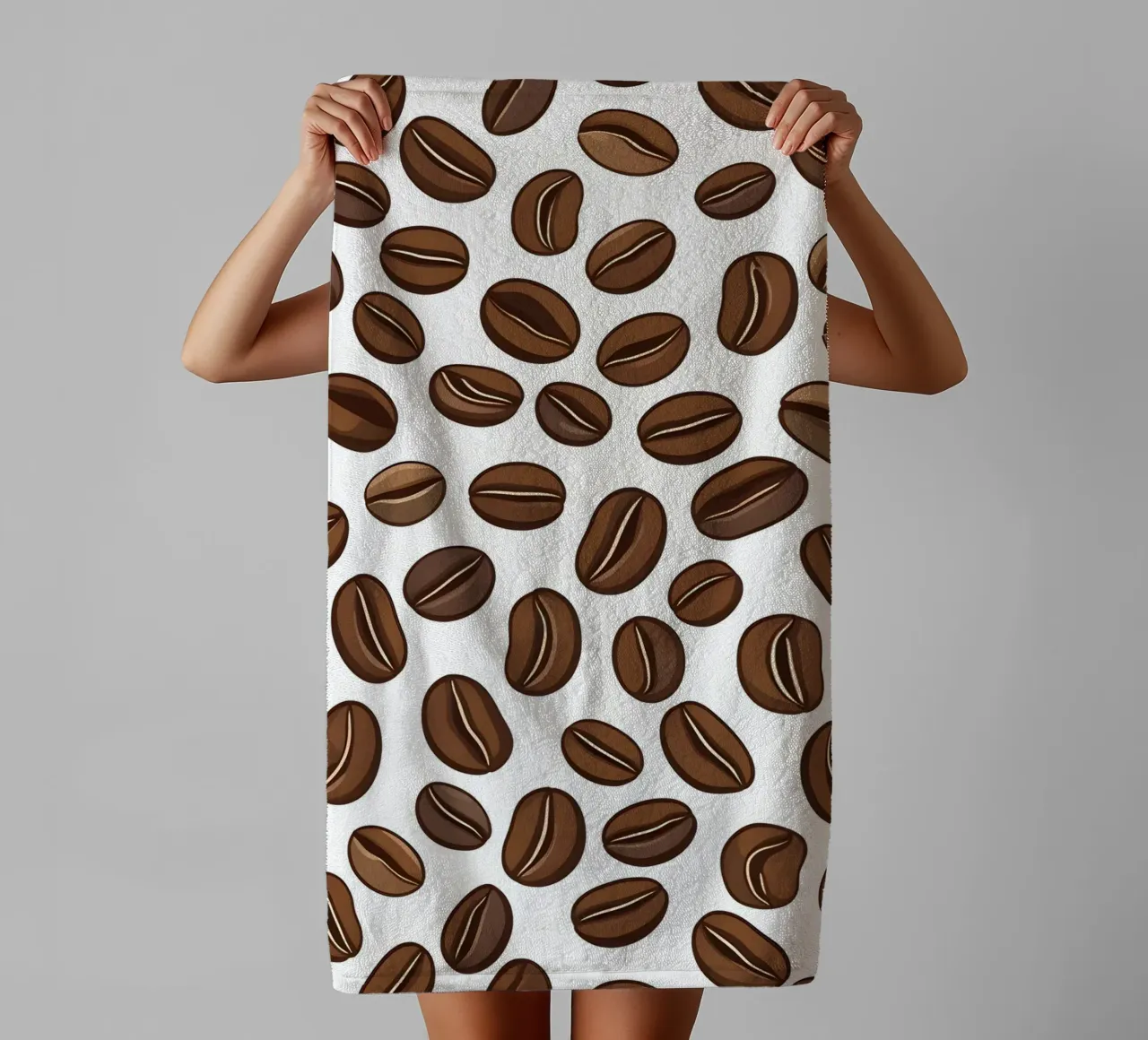 Coffee beans pattern towel by LIFESTYLE OBJECTS