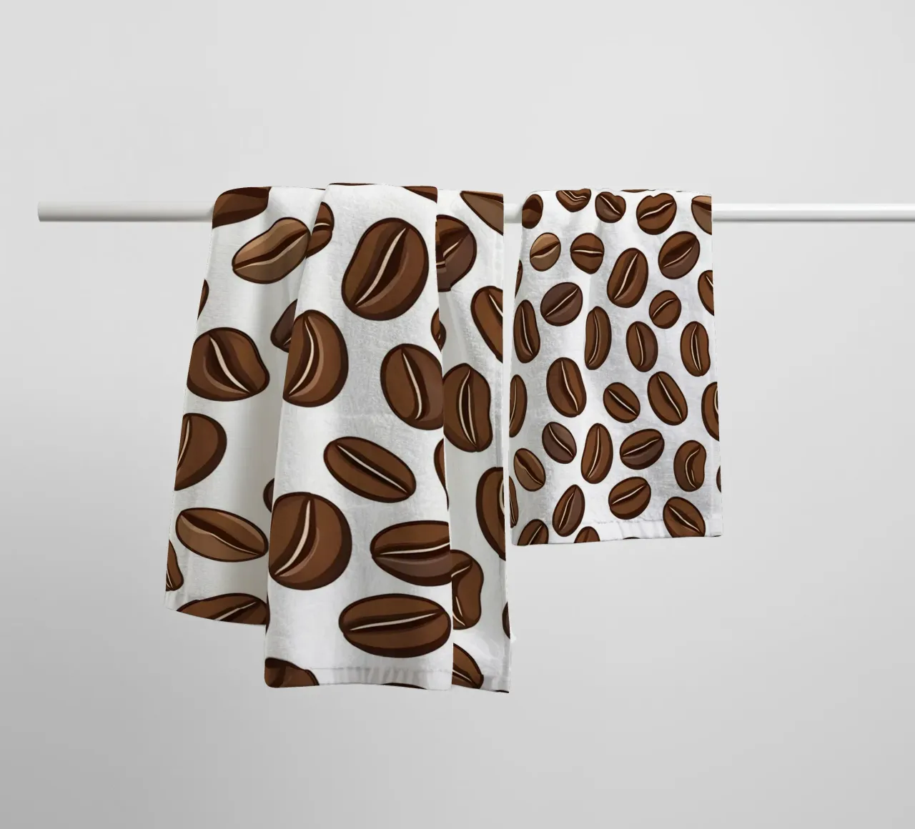 Coffee beans pattern towel by LIFESTYLE OBJECTS