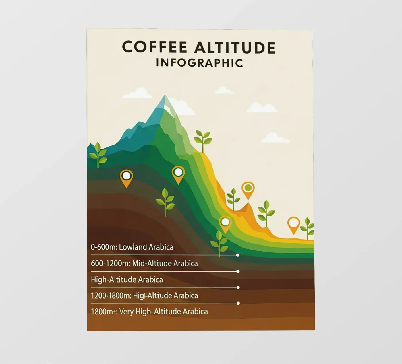 coffee altitude infographic pvc cover by LIFESTYLE OBJECTS